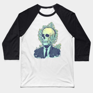 Botanical skull man Edit Baseball T-Shirt